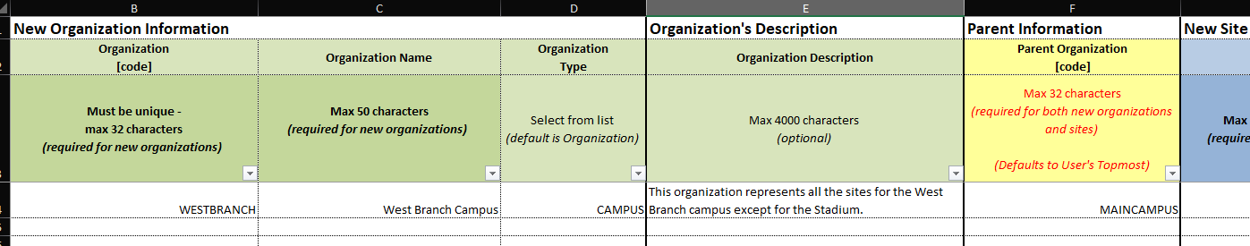 sample spreadsheet