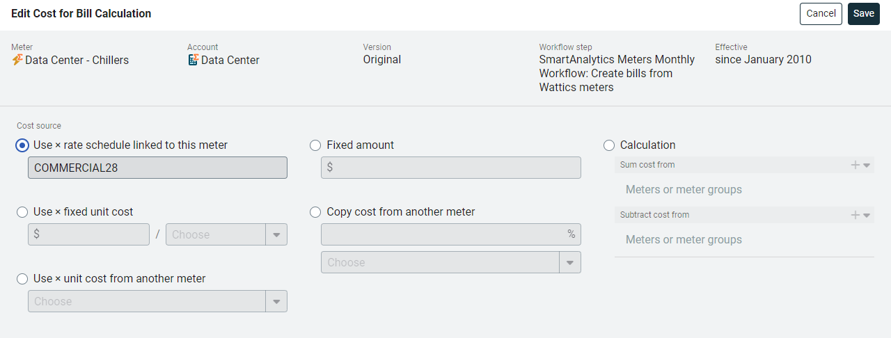 calculate cost form