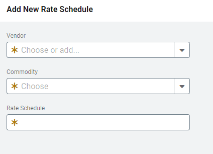 add new rate form