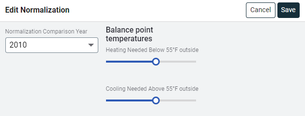 example of setting balance point temperature
