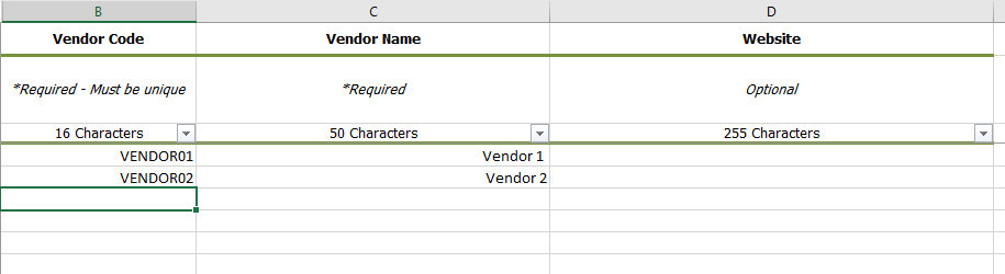 example spreadsheet