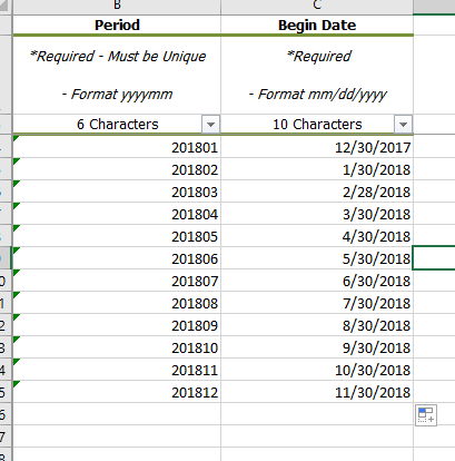 example spreadsheet